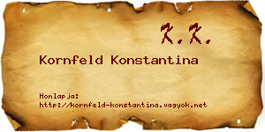 Kornfeld Konstantina névjegykártya